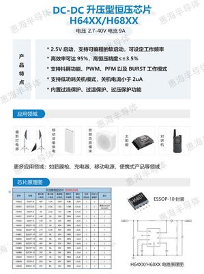 2μA低待机功耗，EN脚一键控制H6848高性能的DC-DC升压恒压芯片 &nbsp;原工直销